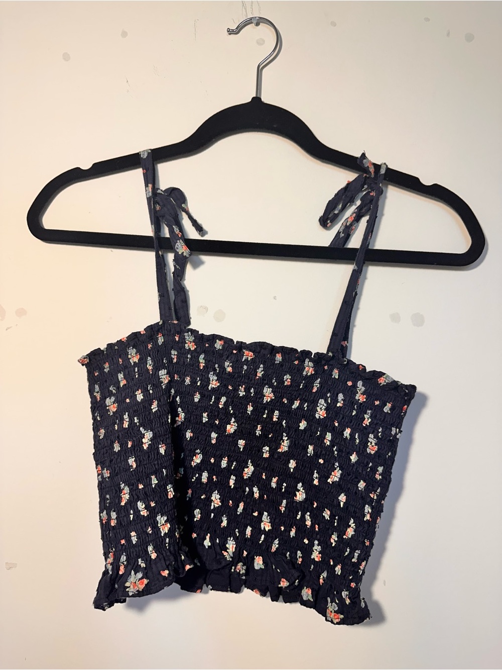 Stella Nova Women’s Navy Floral Smocked crop top